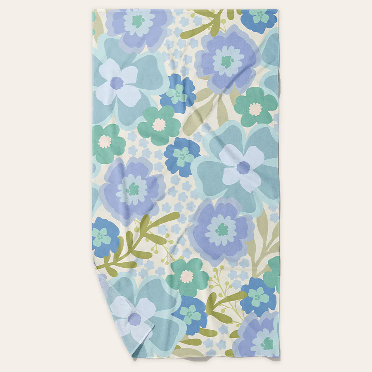 The Darling Effect - Beyond Blooms Blue Green XL Quick-Dry Beach Towel
