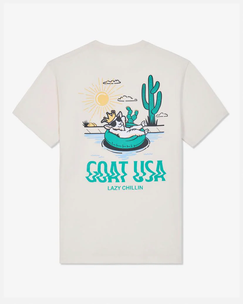 GOAT USA -LAZYTUBE LAZY CHILLIN TUBE T-Shirt: TURTLE DOVE