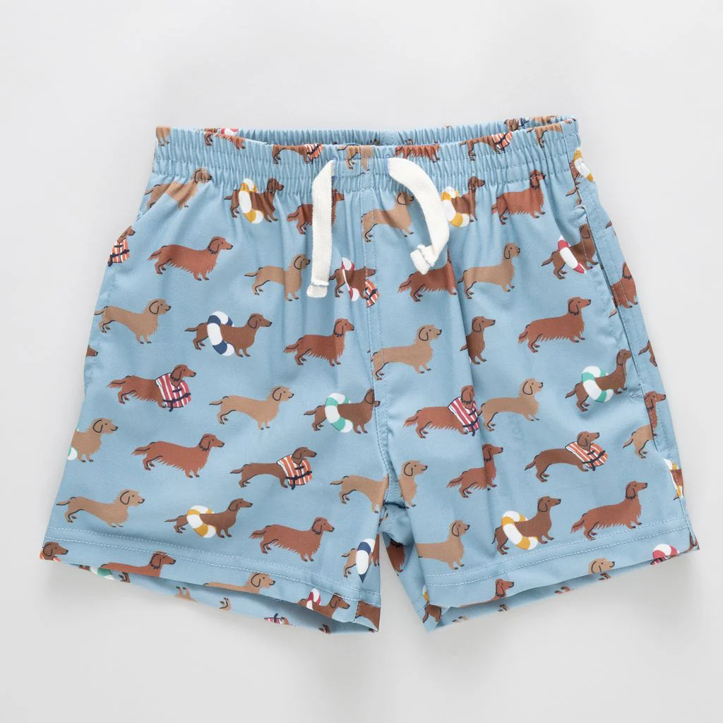 Pink Chicken Baby Boys Swim Trunk - Swim Dachshunds