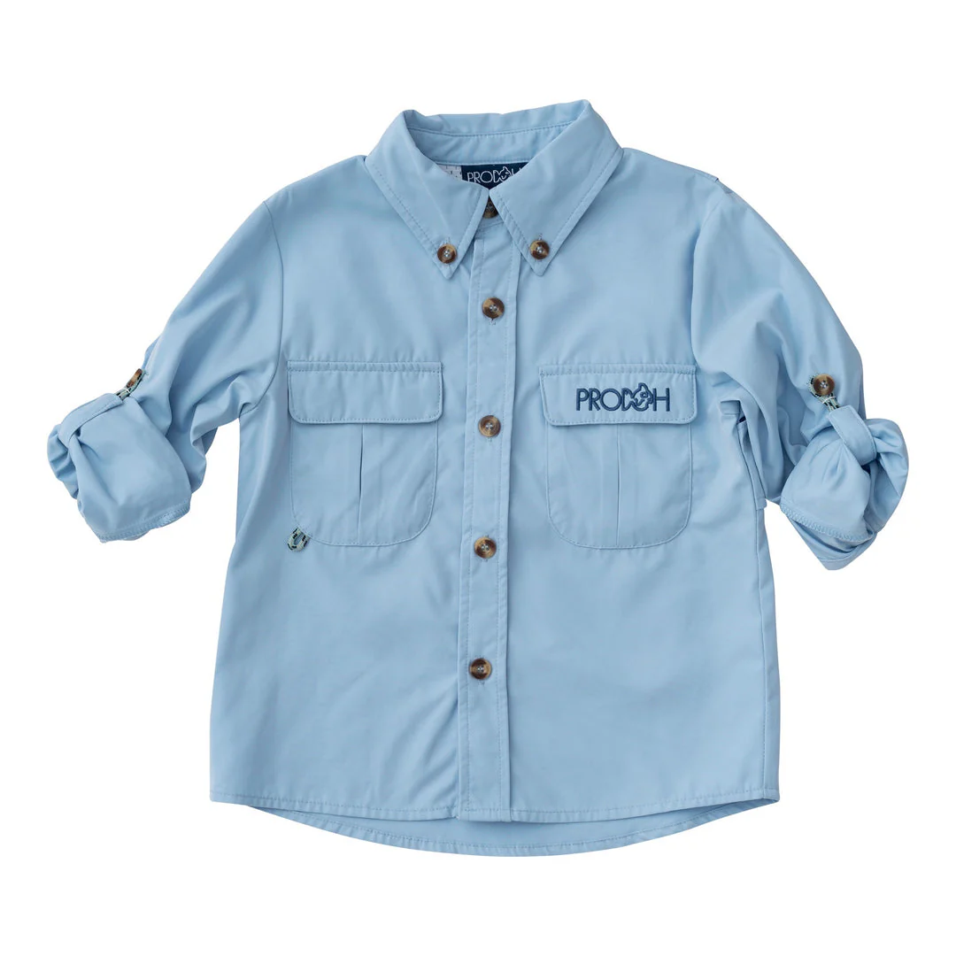 PRODOH Long Sleeve Founders Kids Fishing Shirt - Clear Sky
